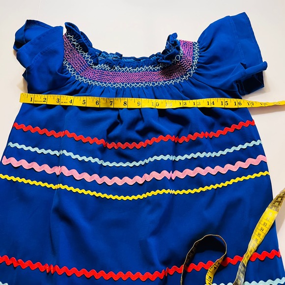 Entro Navy Multicolored Striped Off Shoulder Tunic Dress Size Medium - Picture 5 of 8